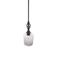 Elegant Pendant With Hang Straight Swivel Shown In Matte Black Finish With 625 Clear Bubble Glass