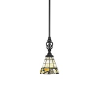 Elegant Mini Pendant With Hang Straight Swivel Shown In Matte Black Finish With 7