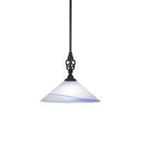 Elegant Pendant With Hang Straight Swivel Shown In Matte Black Finish With 16