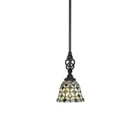 Elegant Mini Pendant With Hang Straight Swivel Shown In Matte Black Finish With 7