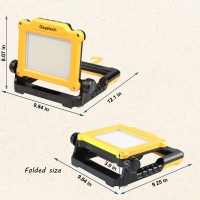 Dayatech Cordless Led Work Light Compatible With Dewalt And Milwaukee 1820V Battery Flickerless 4000 Lm 25 W Brightness Adjust