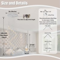 Ykolupty 138 High Ceiling Foyer Entrance Crystal Chandeliers 20 Lights Silver Chandeliers Bubble Raindrop Spiral Staircase Pen