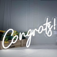 Deco 215X9In Congrats Led Neon Sign Dimmable Congrats Grads Party Sign Lights,Bedroom Wall Decor Led Neon Light (Congrats)