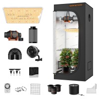 Spider Farmer Sf1000D Growbox Complete Set Led Grow Lamp Full Spectrum Samsung Lm301B Leds Grow Tent Kit Complete 60 X 60 X 140 Cm Hydroponics 1680D Growing Tent Kit Ventilation System