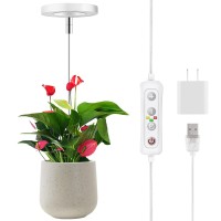 Romsto Grow Lights For Indoor Plants, Led Full Spectrum Plant Light For Indoor Plants, Height Adjustable Grow Light With 10 Dimmable Brightness, 8/12/16H On/Off Timer, Ideal For Small Plants