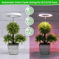 Romsto Grow Lights For Indoor Plants, Led Full Spectrum Plant Light For Indoor Plants, Height Adjustable Grow Light With 10 Dimmable Brightness, 8/12/16H On/Off Timer, Ideal For Small Plants