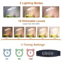 Sdovuerc Grow Lights For Indoor Plants Full Spectrum Led Plant Lamps With Clips And 3M Cables For Seeding Growing2 Pack