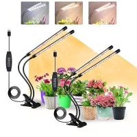 Sdovuerc Grow Lights For Indoor Plants Full Spectrum Led Plant Lamps With Clips And 3M Cables For Seeding Growing2 Pack