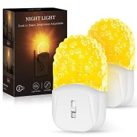 Emeritpro Night Lights Plug Into Wall, Amber Night Light, Led Dimmable Night Lights With Dusk To Dawn Brightness Adjustable Night Light For Kids, Hallway, Bedroom, Kitchen, Stairway, 2 Pack