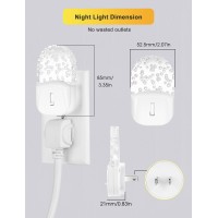 Emeritpro Night Lights Plug Into Wall, Amber Night Light, Led Dimmable Night Lights With Dusk To Dawn Brightness Adjustable Night Light For Kids, Hallway, Bedroom, Kitchen, Stairway, 2 Pack