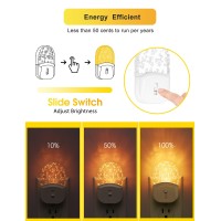 Emeritpro Night Lights Plug Into Wall, Amber Night Light, Led Dimmable Night Lights With Dusk To Dawn Brightness Adjustable Night Light For Kids, Hallway, Bedroom, Kitchen, Stairway, 2 Pack