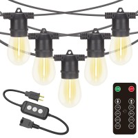 Alitade 96Ft Led Outdoor String Lights With Dimmer & Timer, Shatterproof Ip65 Waterproof Patio Lights For Christmas, Party, Wedding Decoration