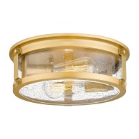 Foitton Flush Mount Ceiling Light Fixture 2 Lights Farmhouse Ceiling Light Industrial Seeded Glass Light Fixtures With Metal