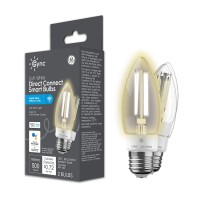 Ge Cync Smart Led Light Bulbs, Soft White, Bluetooth And Wi-Fi, Works With Alexa And Google Home, Decorative Bulbs, Medium Base (2 Pack)