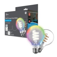 Ge Cync Smart Led Light Bulbs, Color Changing, Bluetooth And Wi-Fi, Christmas Lights And Holiday Decor, Works With Alexa And Google Home, G25 Globe Light Bulbs (2 Pack)