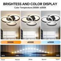 1574In Dimmable Led Modern Flush Mount Ceiling Light Fixture With Remote Control 3000K6500K 3Color Dimming Circle Modern Cha