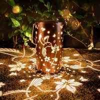 Solar Lanterns Outdoor Hanging Lantern Lights, Hummingbird Hollowed-Out Metal Decor Lantern, Waterproof Led Decorative Garden Light - Delicate Garden Decoration For Patio, Yard, Pathway, Landscape