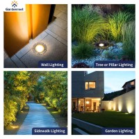 Gardenreet In Ground Well Lights Brass, Low Voltage Landscape Lights Outdoor, Led 12V Waterproof Driveway Lights, Wired Open Top Bronze For Path Tree Patio Without Mr16 Bulb 4 Pack