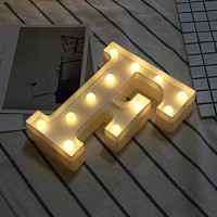 Amzure Led Marquee Letter Lights Sign F 26 Alphabet Light Up Letters Sign For Night Light Wedding Birthday Party Battery Powered