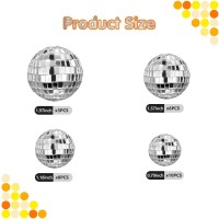 27 Pcs Disco Ball Cake Decoration Ornaments Reflective Mirror Ball Cake Decoration 70S Disco Themed Party Decoration Silver Disco Table Decoration For Christmas Tree Dance Music