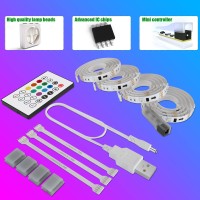 Maylit Icrgb Tv Led Backlight, 16.4Ft Bluetooth Led Lights For Tv 75-85In, 4Pcs Usb Powered Tv Lights Kit With Remote And App Control, Music Sync, Color Change With Tv Sound, Bias Lighting For Hdtv