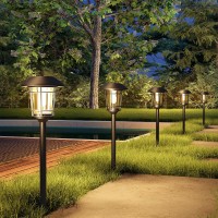 Grand Patio Solar Outdoor Lights, 10 Pack, Glass Light Aluminum & Steel Frame, Waterproof, All-Weather Pathway Light, Automatic Dusk And Dawn Sensor (Slate Gray)