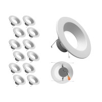 Nicor Lighting Dlr56V6 56Inch White 900 Lumen 3000K Recessed Led Downlight With Baffle 12 Pack Dlr566091203Kwhbf12