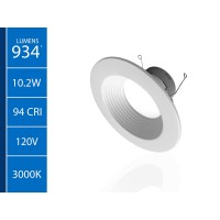 Nicor Lighting Dlr56V6 56Inch White 900 Lumen 3000K Recessed Led Downlight With Baffle 12 Pack Dlr566091203Kwhbf12