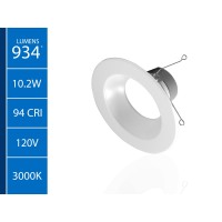 Nicor Lighting Dlr56V6 56Inch White 900 Lumen 3000K Recessed Led Downlight 12 Pack Dlr566091203Kwh12Pk