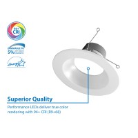 Nicor Lighting Dlr56V6 56Inch White 900 Lumen 3000K Recessed Led Downlight 12 Pack Dlr566091203Kwh12Pk