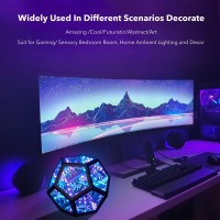 Infinity Dodecahedron Gaming Light Cool Rgbw Led Desk Table Lamp Light For Bedroom Gaming Room Decor Unique Colorful Mood Chan