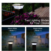 Huyieno Solar Post Cap Lights Outdoor Post Lights Led Lighting Deck Fence Cap Light Two Light Modes Warm White/Bright White Suitable For 4X4 Wooden Posts(6Pk Antique Bronze)