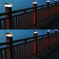 Huyieno Solar Post Cap Lights Outdoor Post Lights Led Lighting Deck Fence Cap Light Two Light Modes Warm White/Bright White Suitable For 4X4 Wooden Posts(6Pk Antique Bronze)