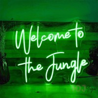 Welcome To The Jungle Led Neon Sign For Wall Decor Custom Personalized Indoor Bedroom Home Neon Light Signs Large Birthday Wedding Christmas Living Room Business Gift Adult Girl Boy-Pink,29.5 In