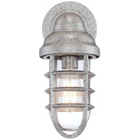 John Timberland Marlowe Modern Rustic Industrial Outdoor Wall Lights Set Of 2 Galvanized Steel 13 1/4