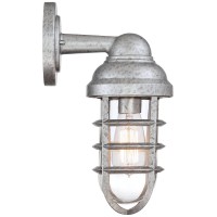 John Timberland Marlowe Modern Rustic Industrial Outdoor Wall Lights Set Of 2 Galvanized Steel 13 1/4