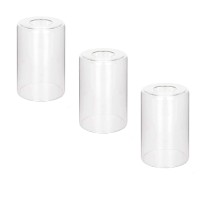 Eietonte 3 Pack Clear Glass Shade Cylinder Light Fixture Replacement Globe Or Cover With 158Inch Fitter 55Inch Height 35In