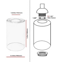 Eietonte Clear Glass Lamp Shade 55Inch High 35Inch Diameter 165Inch Fitter Cylinder Glass Shade Replacement For Chandelier Hi