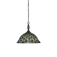 Elegant Pendant Shown In Matte Black Finish With 16