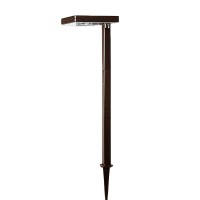 Gama Sonic Contemporary Square Solar Path Light With 3 Ground Stake Mounting Options, Warm White Led, Bronze (117I90480)