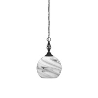 Elegant Pendant Shown In Matte Black Finish With 9.5