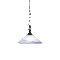 Elegant Pendant Shown In Matte Black Finish With 16