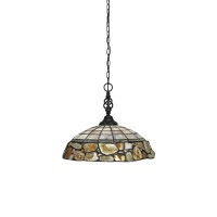 Elegant Pendant Shown In Matte Black Finish With 16