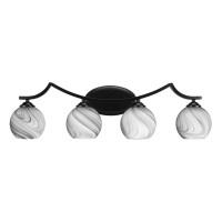 Zilo 4 Light Bath Bar Shown In Matte Black Finish With 5.75