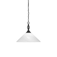 Elegant Pendant Shown In Matte Black Finish With 16