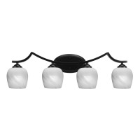 Zilo 4 Light Bath Bar Shown In Matte Black Finish With 6