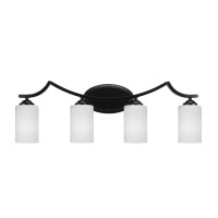 Zilo 4 Light Bath Bar Shown In Matte Black Finish With 4