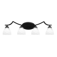 Zilo 4 Light Bath Bar Shown In Matte Black Finish With 6.25