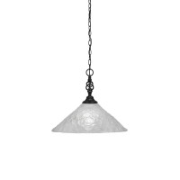 Elegant Pendant Shown In Matte Black Finish With 16