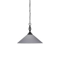 Elegant Pendant Shown In Matte Black Finish With 16